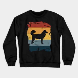 Malamute Distressed Vintage Retro Silhouette Crewneck Sweatshirt